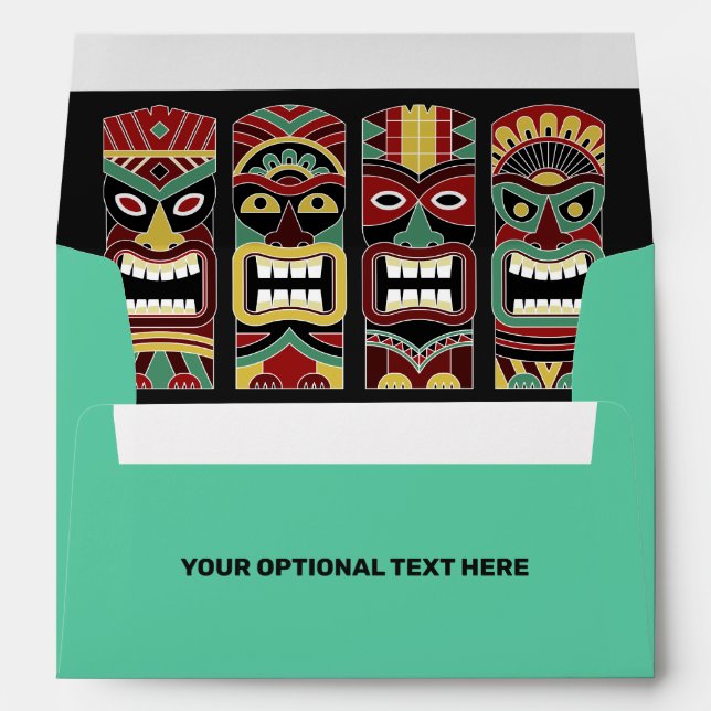 Cool Tiki Totems custom text Envelope (Back (Bottom))