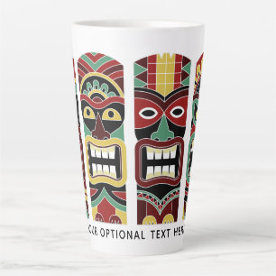 Cool Tiki Totems texte personnalisé Mug latte