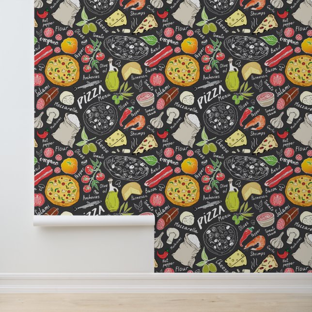 Cool tile pizza pattern wallpaper (Application)