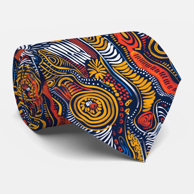 Cool tiled African pattern Tie (Rolled)