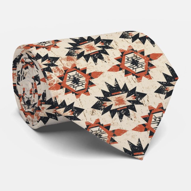 Cool tiled Aztec pattern  Tie (Rolled)