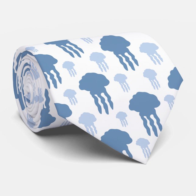 cool tiled beach jellyfish  tie (Rolled)