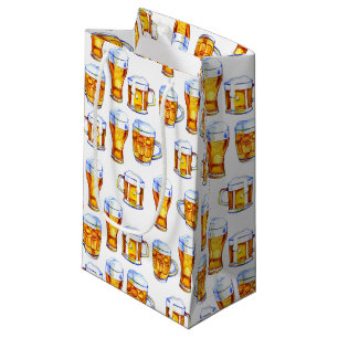 cool tiled beer party pattern  small gift bag