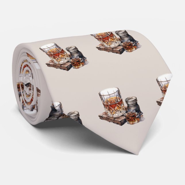 Cool tiled bourbon pattern  tie (Rolled)