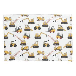 cool tiled boys construction pattern pillowcase