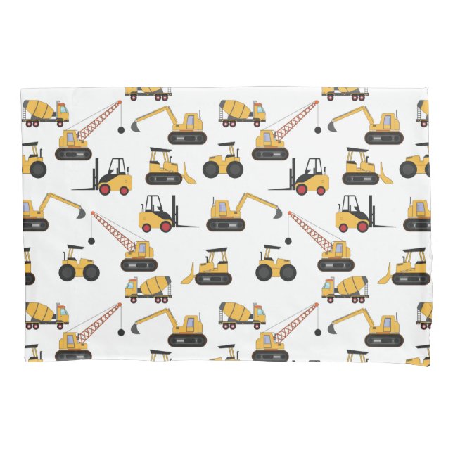 cool tiled boys construction pattern pillowcase (Front)