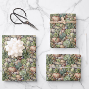 cool tiled cactus pattern party Wrapping  Paper Sheet