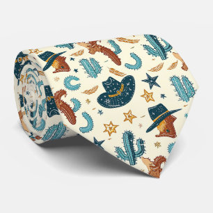 Cool tiled cowboy pattern Western Tie