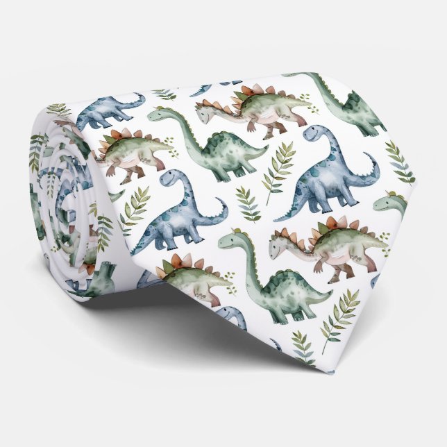 Cool tiled dinosaur pattern  tie (Rolled)