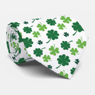 Cool tiled four leaf clovers shamrocks pattern tie