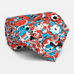 cool tiled graffiti pattern tie