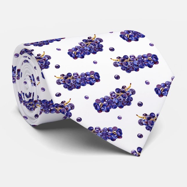 cool tiled grapes fruit pattern tie (Rolled)