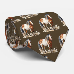 Cool tiled horse pattern tie
