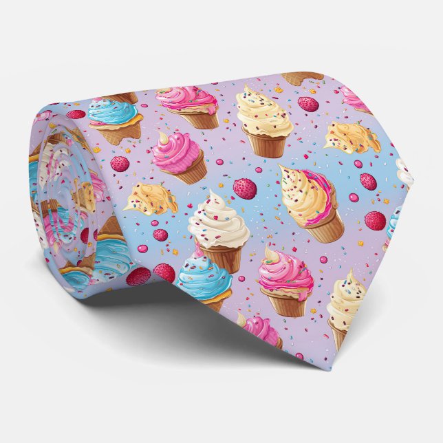 Cool tiled ice cream pattern tie (Rolled)