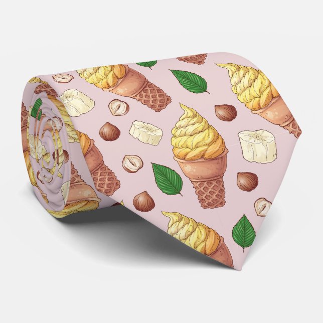 cool tiled ice cream pattern  tie (Rolled)
