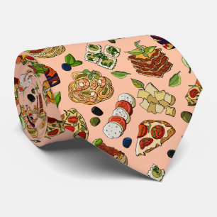 cool tiled Italian food pattern Tie