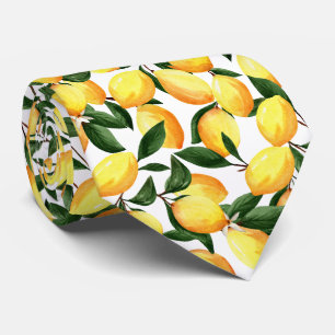 cool tiled lemon fruit pattern tie
