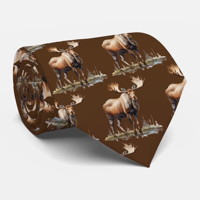 Cool tiled moose pattern tie (Rolled)