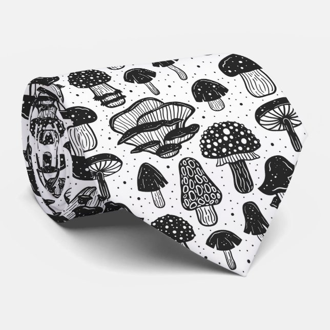 cool tiled mushroom pattern tie (Rolled)