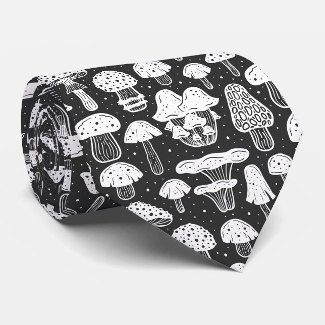 cool tiled mushroom pattern  tie (Rolled)