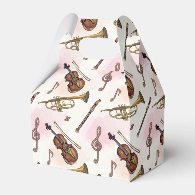 cool tiled music lovers party  favor box (Front Side)