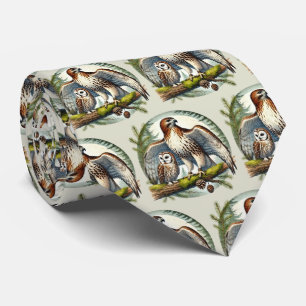 Cool tiled owl eagle pattern  tie