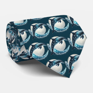Cool tiled pattern dolphin tie
