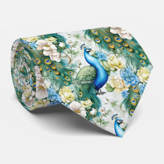Cool tiled peacock pattern tie