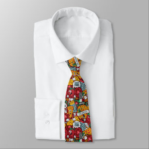 cool tiled pizza food pattern  tie