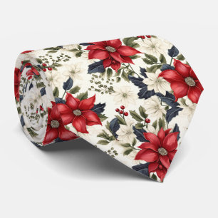 Cool tiled poinsettia pattern tie