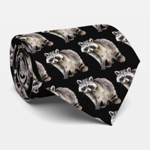 Cool tiled raccoon pattern tie