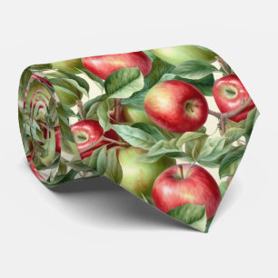 Cool tiled red green apple pattern tie