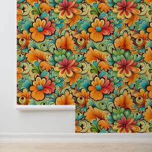 Cool tiled retro pattern wallpaper