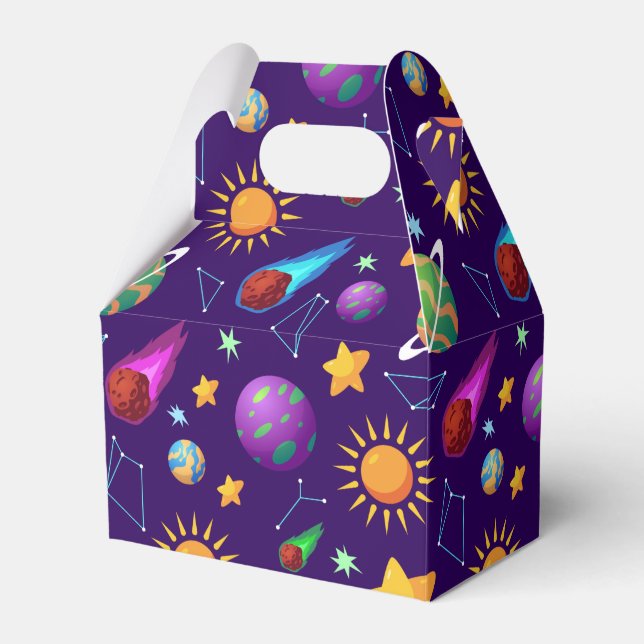 Cool tiled space galaxy lovers  favor box (Front Side)