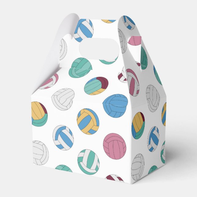 cool tiled sports volleyballs party  favor box (Back Side)