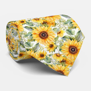 cool tiled sunflower pattern tie