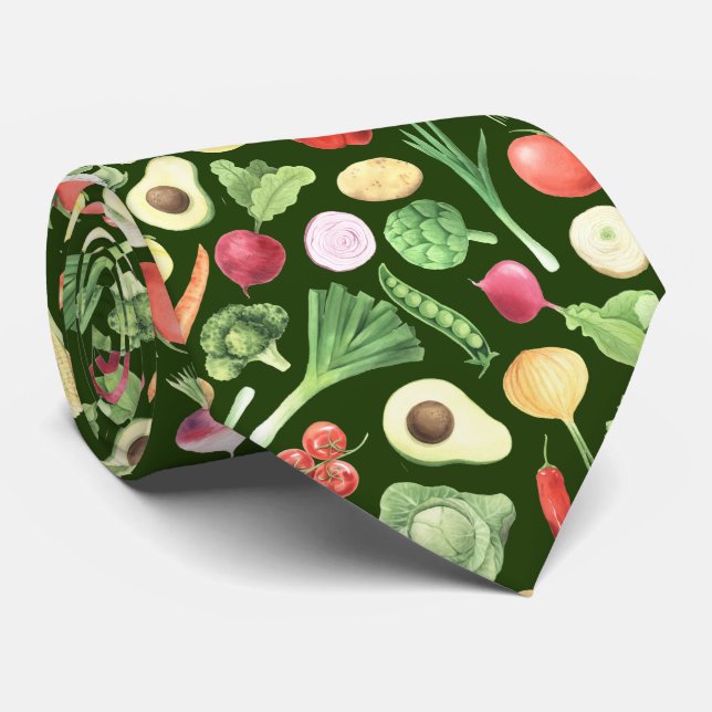 cool tiled vegetable pattern food tie (Rolled)