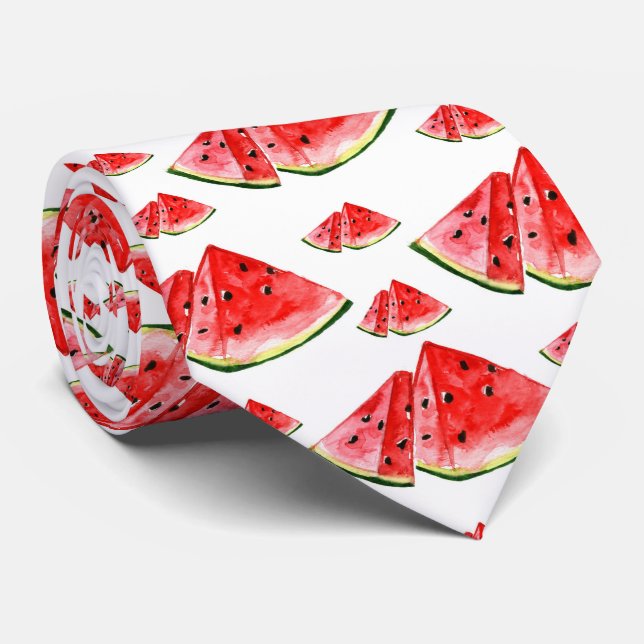 cool tiled watermelon fruit pattern  tie (Rolled)