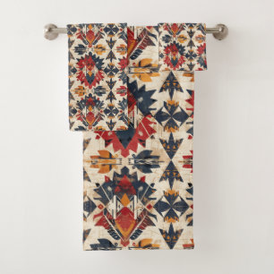 Cool tiled Western pattern Bath Towel Set