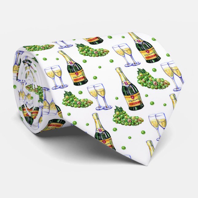 cool tiled wine pattern  tie (Rolled)