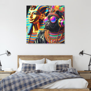 COOL TIMES KING TUT PUG CANVAS PRINT