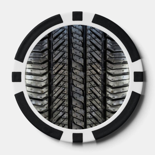 Cool Tire Rubber Automotive Texture Decor Poker Chips (Front)