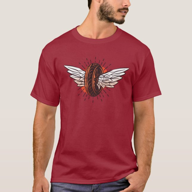 COOL TIRE WITH WINGS T-Shirt (Front)