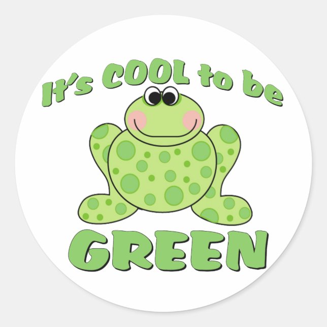 Cool to be Green FROG Classic Round Sticker (Front)