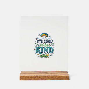 Cool To Be Kind Rainbow Caterpillar Shirt Design_1 Acrylic Sign