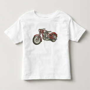 Cool Toddler T-shirt with Big Red Retro Motorbike