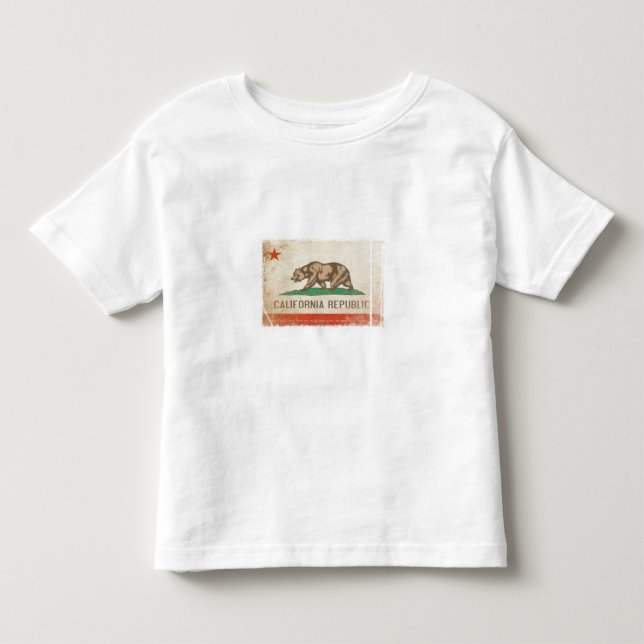 Cool Toddler Tee Distressed Flag from California (Front)
