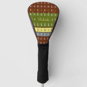 cool tones striped monogram  golf head cover