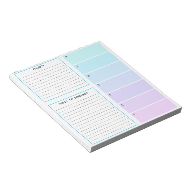 Cool Tones Weekly Planning Notepad (Angled)