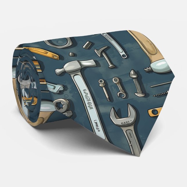 cool tool pattern tiled tie (Rolled)